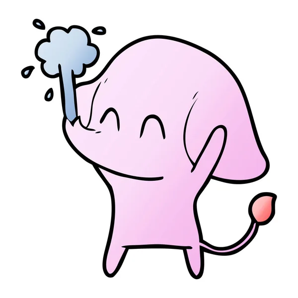 Vector Illustration Cute Cartoon Elephant — Stock Vector