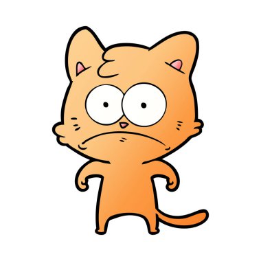 vektör çizim karikatür gergin kedi