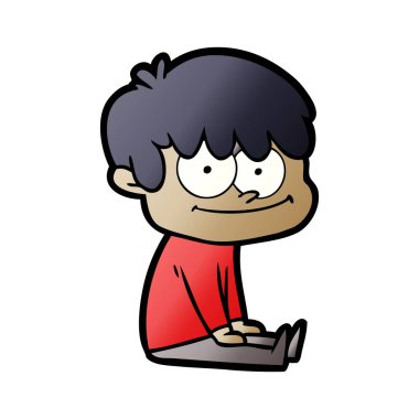 mutlu çizgi film adam vektör çizim