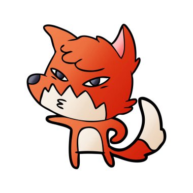 Akıllı karikatür fox vektör çizim