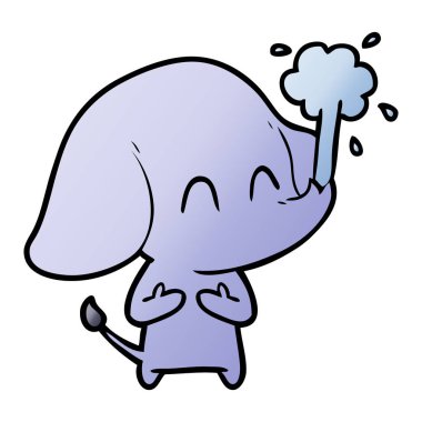 vektör çizim sevimli çizgi fil