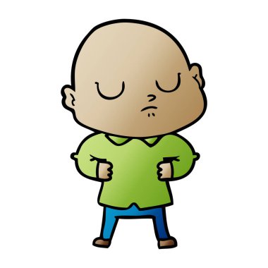 vektör çizim karikatür kel adam