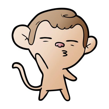 Çizgi film maymununun vektör çizimi