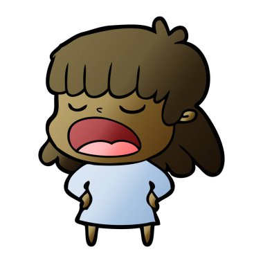 vektör çizim karikatür kadın söz