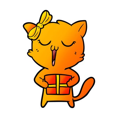 Çizgi film kedisinin vektör çizimi