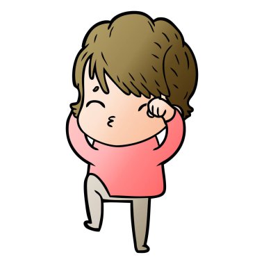 vektör çizim karikatür kadın düşünme