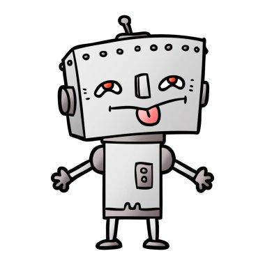 Çizgi film robotunun vektör çizimi