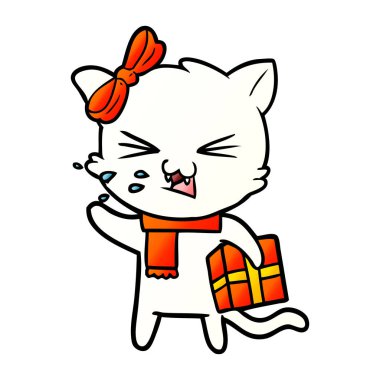 Çizgi film kedisinin vektör çizimi