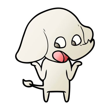 vektör çizim sevimli çizgi fil