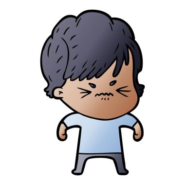 Çizgi filmdeki kadının vektör çizimi