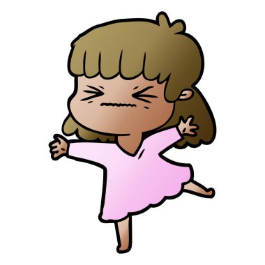 vektör çizim karikatür kızgın kız
