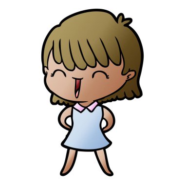 Çizgi filmdeki kadının vektör çizimi