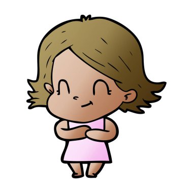 vektör çizim karikatür dostça kız