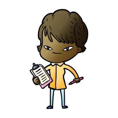 vektör çizim karikatür mutlu kadın