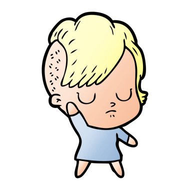 Çizgi filmdeki kadının vektör çizimi