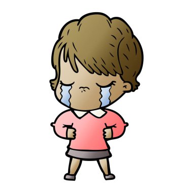 vektör çizim karikatür kadının ağladığını