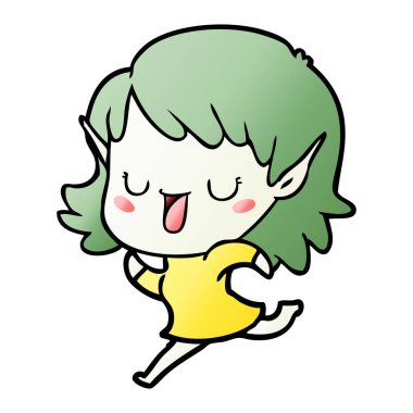 vektör çizim karikatür elf kızı