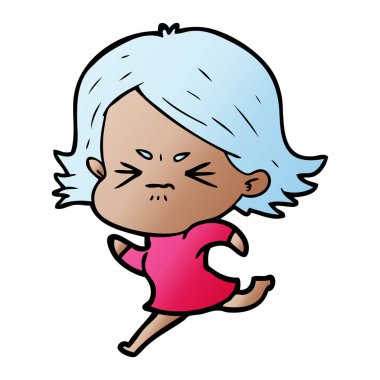 vektör çizim karikatür kızgın kız