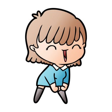 Çizgi filmdeki kadının vektör çizimi