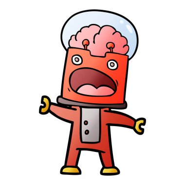 Çizgi film robotunun vektör çizimi