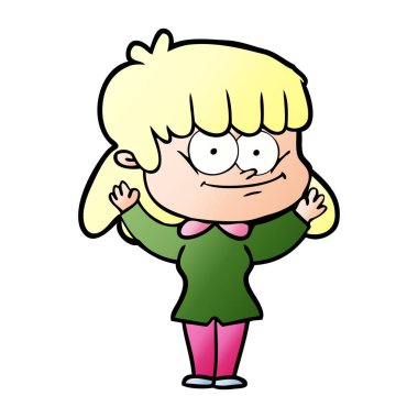 vektör çizim karikatür gülümseyen kadın