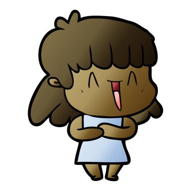 Çizgi filmdeki kadının vektör çizimi