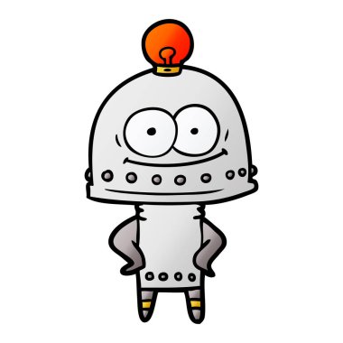 ampul ile mutlu karton robot