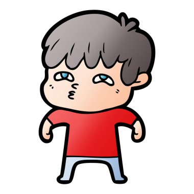 vektör çizim karikatür meraklı adam