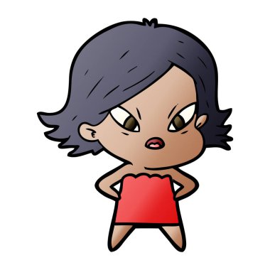 vektör çizim karikatür kadın vurguladı