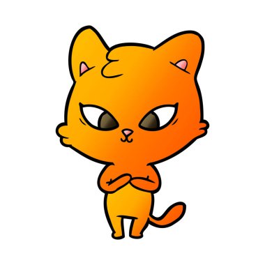 Çizgi film kedisinin vektör çizimi