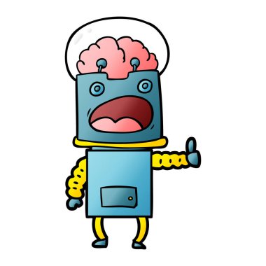 Çizgi film robotunun vektör çizimi