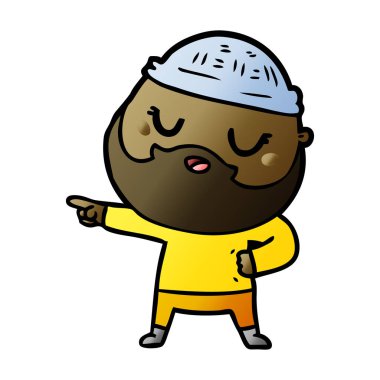 Sakallı çizgi film adamı.