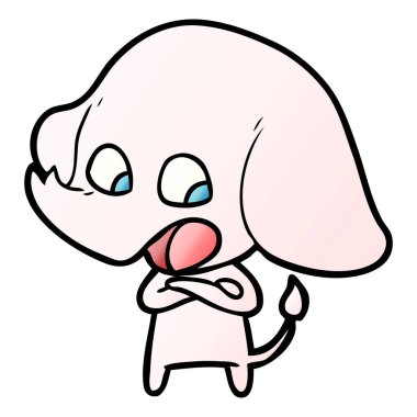 vektör çizim sevimli çizgi fil