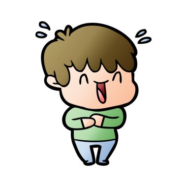 vektör çizim karikatür gülen çocuk