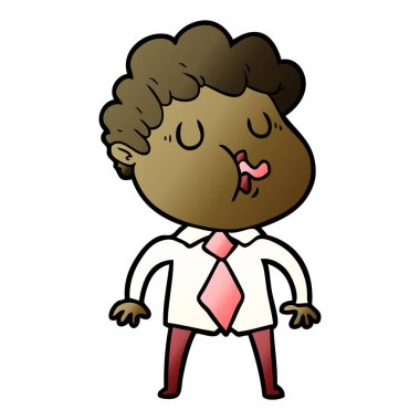 vektör çizim karikatür adam şarkı