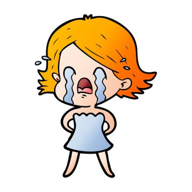 vektör çizim karikatür kadının ağladığını