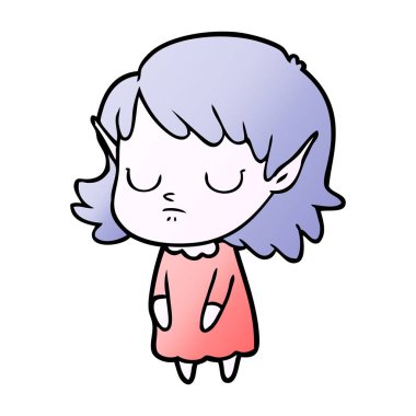 vektör çizim karikatür elf kızı