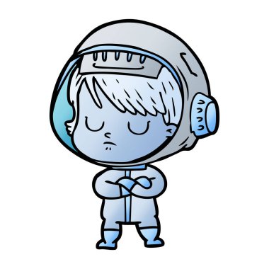 vektör çizim karikatür astronot kadın