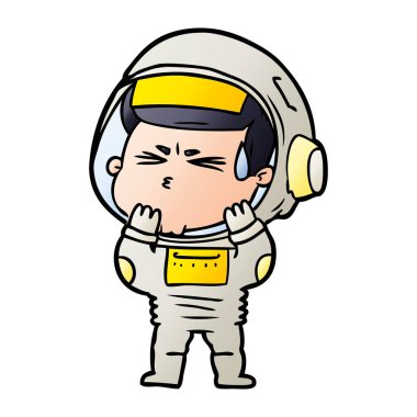 vektör çizim karikatür astronot vurguladı