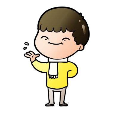 vektör çizim karikatür mutlu çocuk