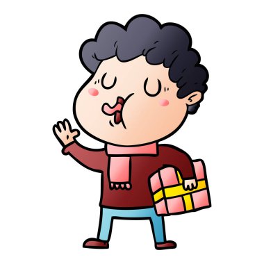 vektör çizim karikatür adam şarkı