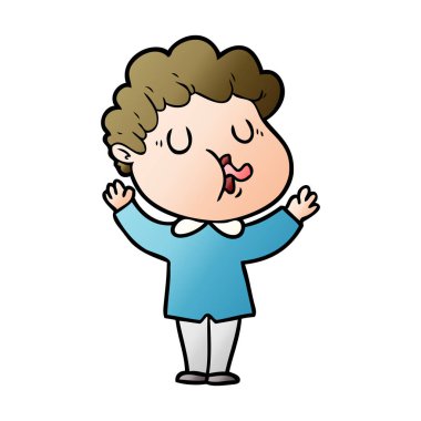 vektör çizim karikatür adam şarkı