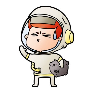 vektör çizim karikatür astronot vurguladı