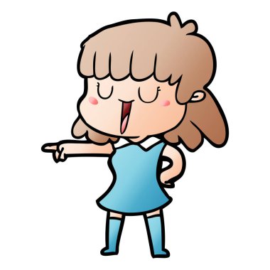 Çizgi filmdeki kadının vektör çizimi