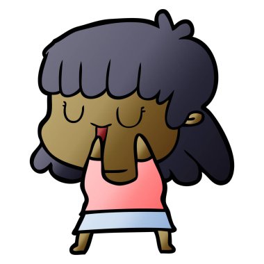 vektör çizim karikatür kadın gülüyor