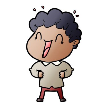 vektör çizim karikatür mutlu adam