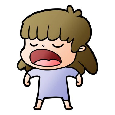 vektör çizim karikatür kadın söz