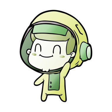 mutlu karikatür astronot adam