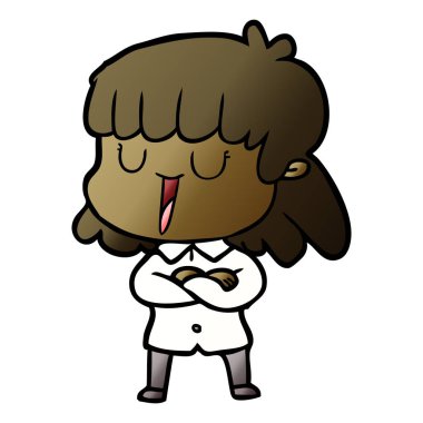 Çizgi filmdeki kadının vektör çizimi