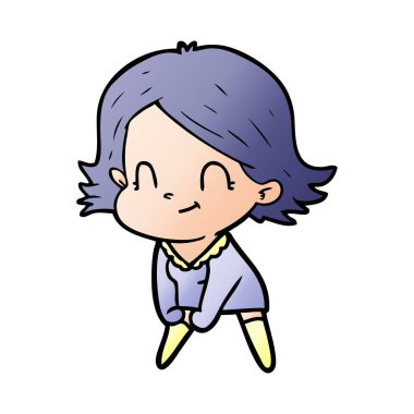 vektör çizim karikatür dostça kız